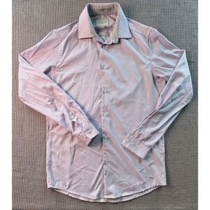 C-Lab NYC Mens Slim Fit Stretch Purple Button Down Shirt Small 14.5 32/33